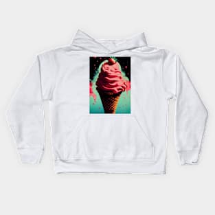 Delicious strawberry ice cream Kids Hoodie